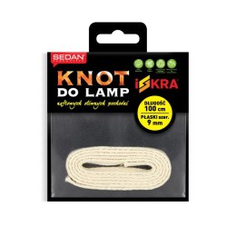 Knot do lampy naftowej, oliwnej i pochodni, płaski 9 mm/100 cm