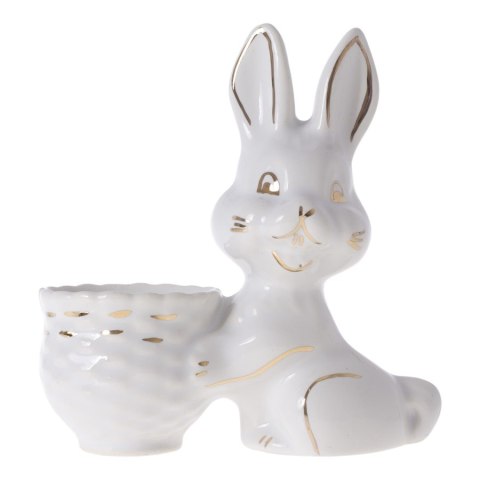 Kieliszek ceramiczny na jajko ZAJĄC ZŁOCONY | OD8509